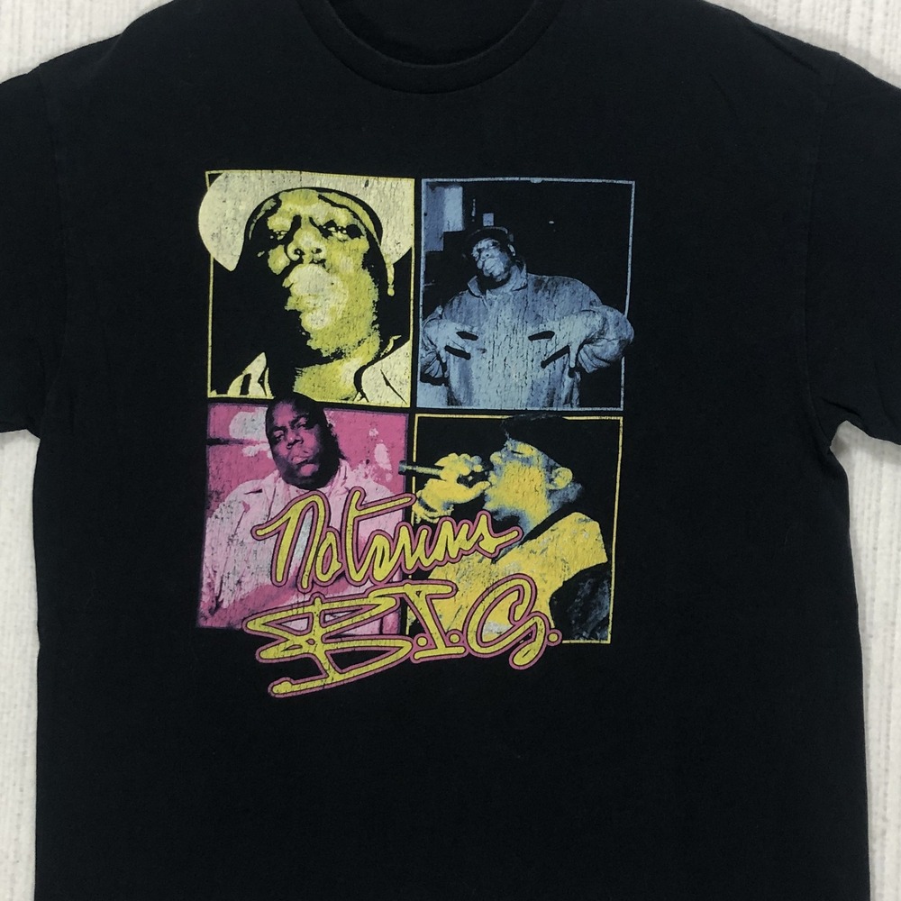 Notorious BIG Graphic T-Shirt Mens Large Black Hip Hop Biggie Smalls Rap Tee